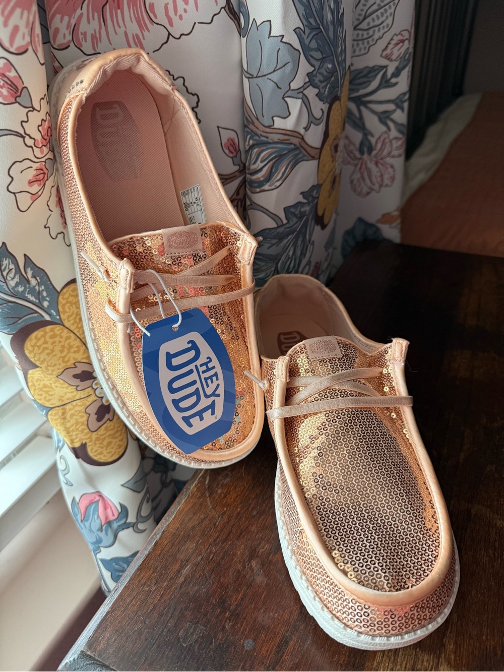 Hey Dude Women’s Sequin Slip-On Sneakers - Rose Gold/Blush